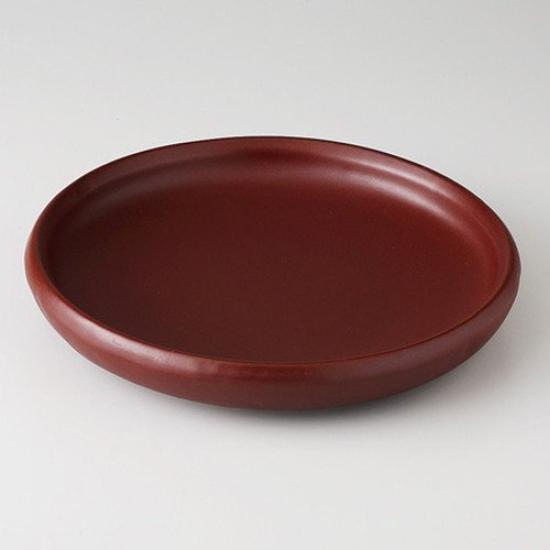 

Vermilion red ceramic plate x Japanese commercial 6.5 [20 3.5cm 700g] [Ceramic plate] [Restaurant, inn, tableware, restaurant, use]
