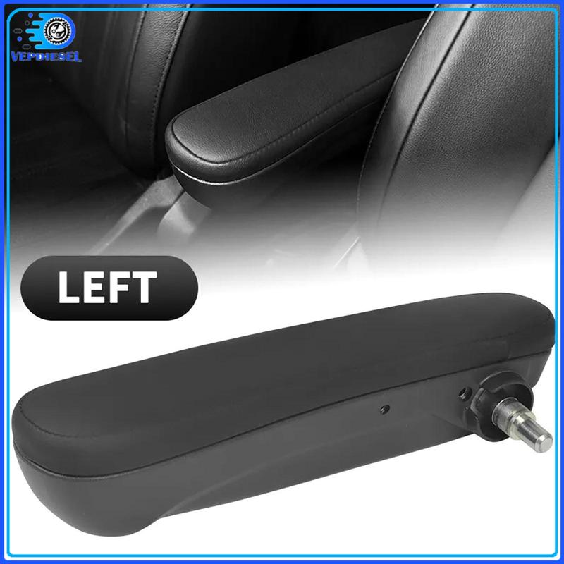 1pc Black Left Front Seat Armrest Inboard For 2016- Fiat 500 L4 1.4L Premium PU Elbow Support Pad 6BV31KRLAA 6BV48KRLAA