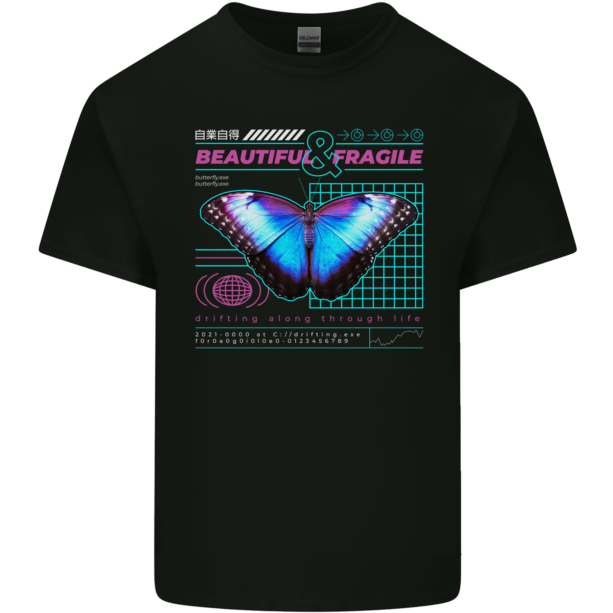 Beautiful Fragile Butterfly Graphic Unisexs Light Cotton TShirt S