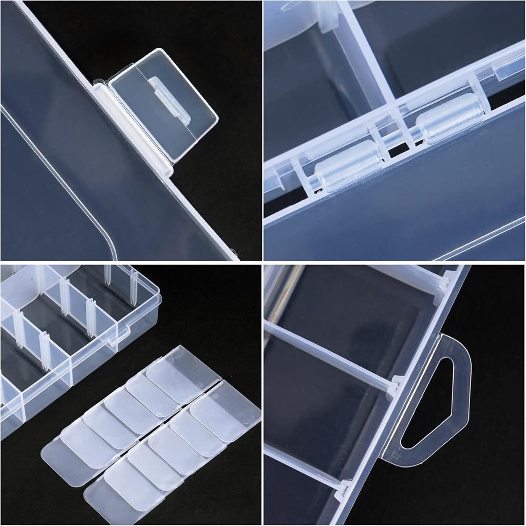 36 Grids Clear Craft Storage Boxes with Compartments, Bead Organizer Storage Box