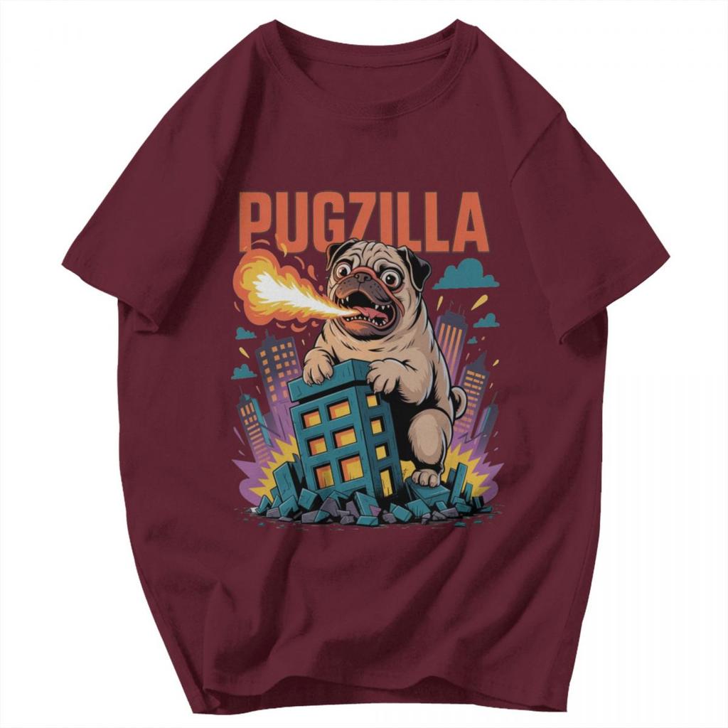 Men T Shirt Pugzilla Dog Lover Funny Japanese Pug Dog Lover Fun Idea Y2K Graphic Short Sleeve Unisex Clothes T Shirts