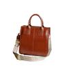 Genuine Leather Large Capacity Tote Bag Spring New Style Hand Held Briefcase for Women's Daily Commuting Vegetable Tanned Leather Crossbody Bag