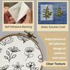 4 Sheets  Water Soluble Embroidery Stabilizers,Animal and Plant Alphabet Patterns Paper Hand Sewing Stabilizers for Beginners