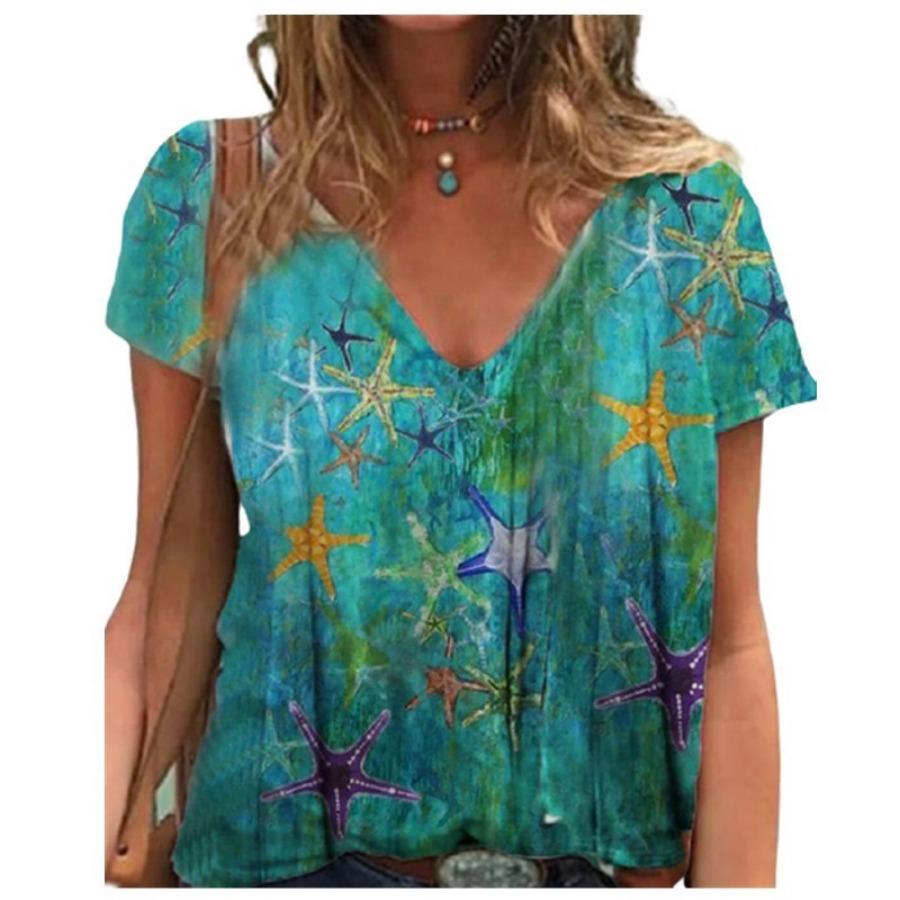 

Футболки с 3d цветочным принтом и абстрактным персонажем, пуловер с v-образным вырезом, футболка с короткими рукавами для женского топа