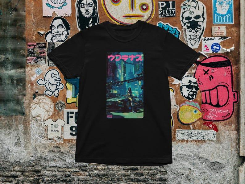 Cyberpunk City Graphic T Shirt Japanese Vaporwave Streetwear Unisex Tee