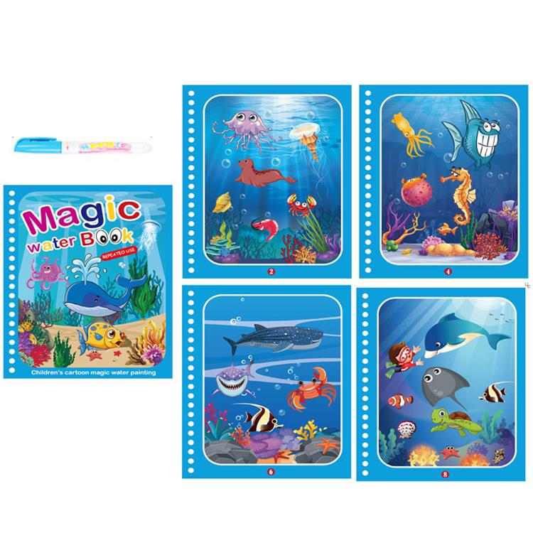 Kids Montessori Toys Reusable Coloring Book Magic Water Drawing Book Painting Drawing Toys Sensory Early Education Toys for Kids