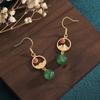 2022 Trendy Agate & Jade 925 Silver Dangle Stud Earrings