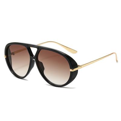 Marca de Moda Óculos Femininos Estilo Aviador Tendência Óculos de Sol Masculinos Luxo Óculos de Sol Ovais Masculinos Para Exterior Preto Óculos Vintage Uv400