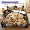 Cute Puppy Dogs Pattern Bedding Quilt Set Quilt Cover Pillowcase Home Decoration Birthday Gift (1 * Duvet Cover + 2 * Pillowcase, Without Core)