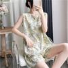 Cotton and silk pajamas women's summer thin loose sleeveless artificial cotton loungewear can be worn outside student cotton silk suit plus size