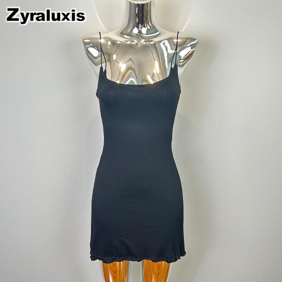 Korean Dongdaemun New Sexy Bodycon Sling Dress with Leaf Detail