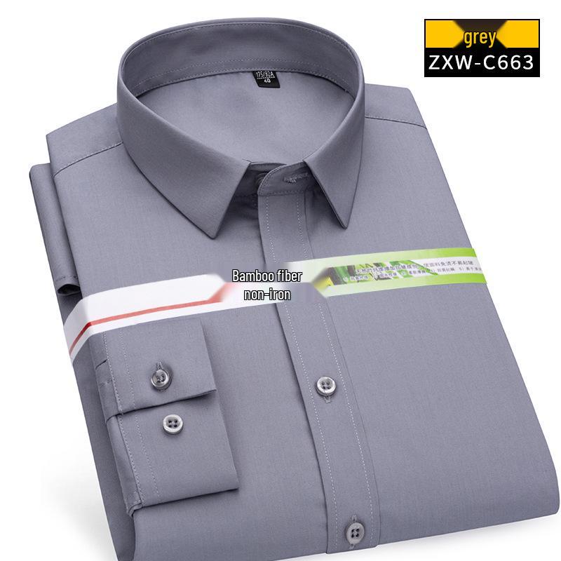 Men's Blue Short Sleeve Cotton Business Shirt - Formal Workwear