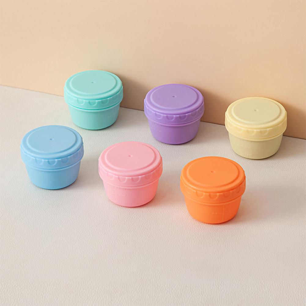 6 Pack Salad Dressing Container with Lid Reusable Condiment Dip Jar Leakproof To Go Sauce Cup for Lunch Box Accessories