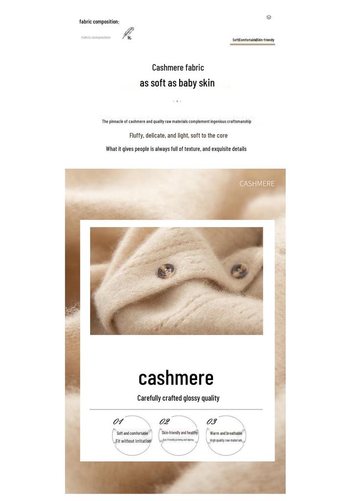 2025 A/W Women's Solid Polo Cashmere Cardigan: Loose, Casual, Versatile Knitwear