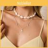 Beach Sun Shell Necklace Multilayer Geometric Alloy Summer Jewelry For Women