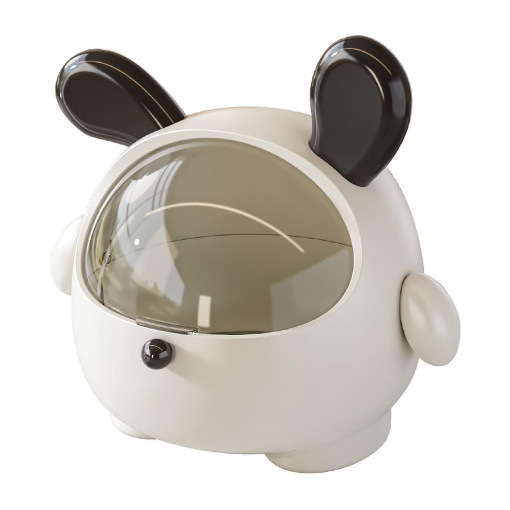 Cute Rabbit Desktop Waste Bin with Lid Large Capacity Sundries Organizer Home Office Desktop Ornament Multifunction Storage Box