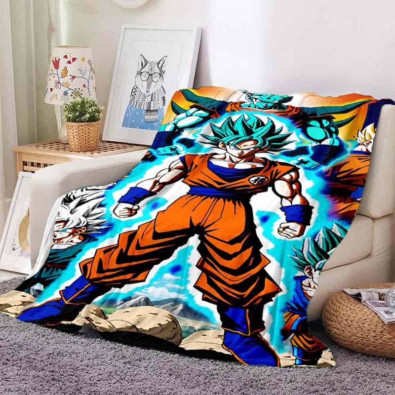Dragon Ball Anime Print Blanket, Warm and Comfortable Flannel Blanket, Suitable for Bedrooms, Sofas, Beds, Chairs, Picnics, and