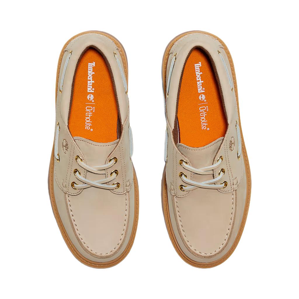 Timberland Stone Street Leather Comfortable Trendy Minimalist Classic Boat Shoes Women Sneaker Beige TB0A6AVY236