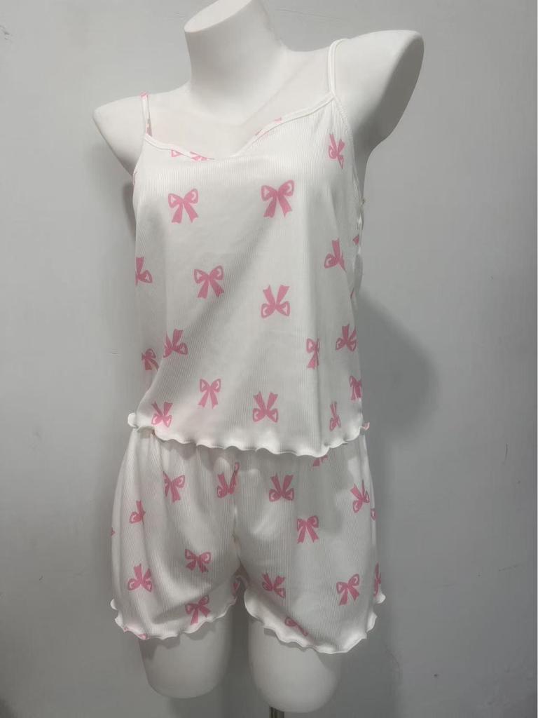 2025 Spring & Summer Women's Breathable Printed Pajama Set - New European & American Style
