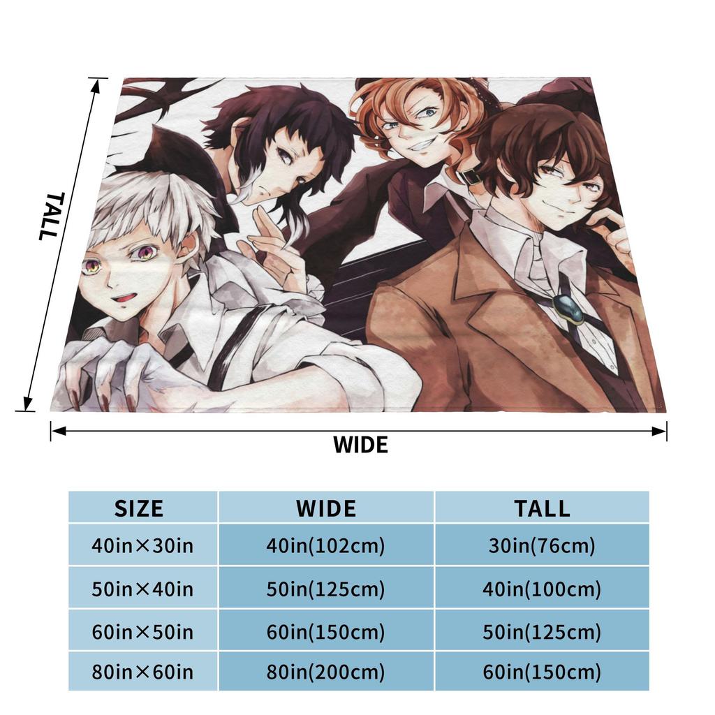 Chuuya Nakahara Osamu Dazai Blankets Flannel Autumn/Winter Anime Soft Throw Blankets for Bed Outdoor Bedspread