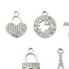 10pcs Rhinestone Charms Pendants for Jewelry Making, Small Exquisite Alloy