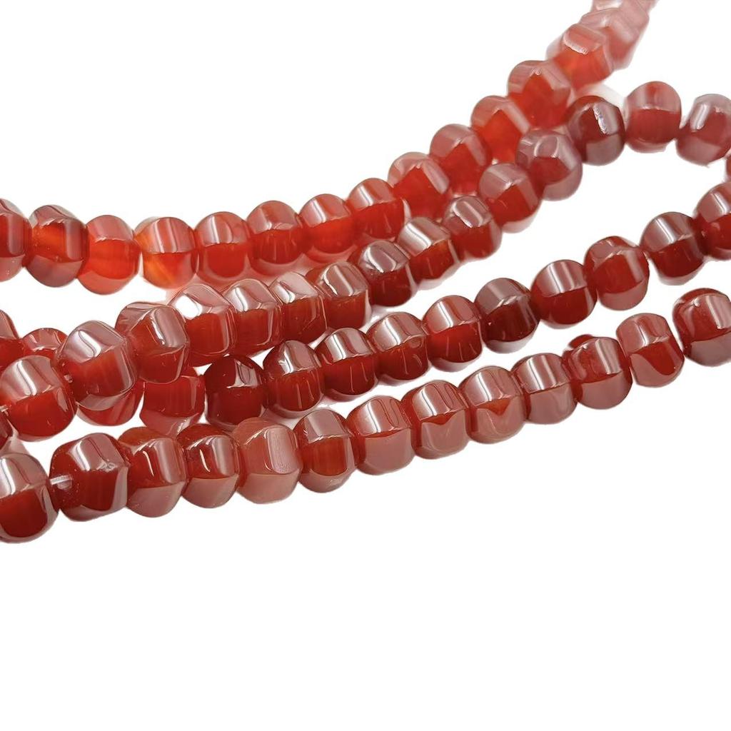Natural A-Grade Irregular Red Agate Lantern Beads for DIY Bracelets, Necklaces, and Jewelry Accessories.