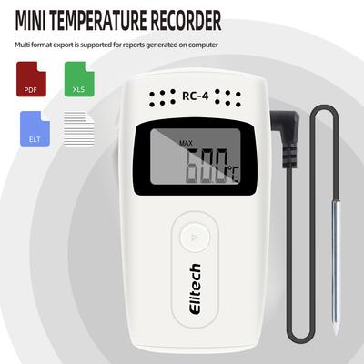 RC-4 Mini Sıcaklık Veri Kaydedici USB Datalogger Sıcaklık Veri Kaydedici Harici Sensör Soğuk Zincir İçin 16000 Nokta Kaydedici