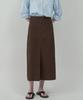 MOTT Autumn Basic Slit Skirt-Brown