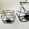 Minimalist Geometric Candle Holder | Modern, Wire Holder, for Tabletop Black
