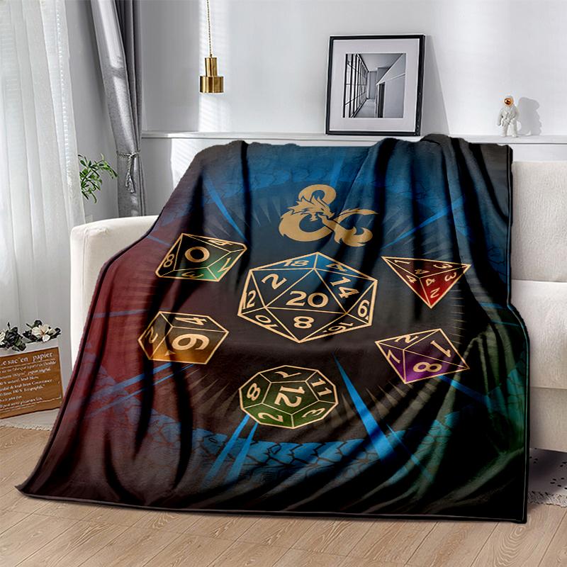 Dungeon Master Flannel Blanket Soft Warm All-Season Throw, Design for Camping, Car Travel, Hiking Sofa, Bed, Office Perfect Gift for Parties