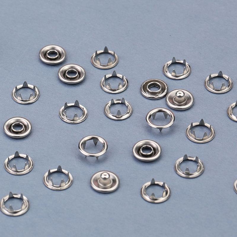 5 Prongs Metal Button Fasteners Tool With Metal Pliers and Hole Puncher For Backpacks Clothing Leather Bag Sewing Craft