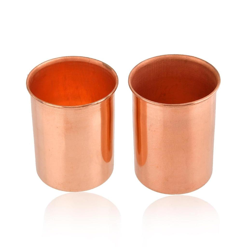 Copper Water Bottle 1 Ltr | Copper Water Bottle with Glass Set | Meena Work | 100% Pure | Leak-Proof | 2 Water Glass 300ml Each