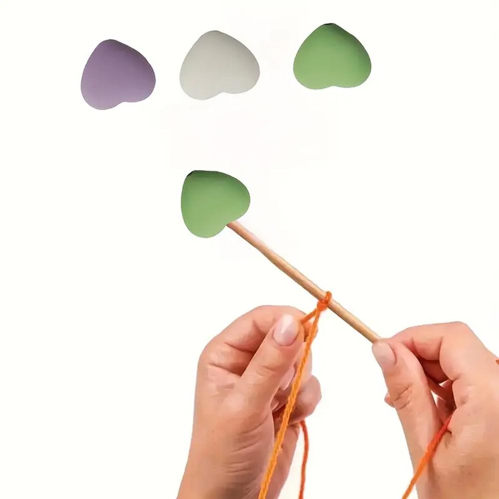 8/10/12PCS Multicolor Heart Stitch Needle Tips Stoppers Silicone Knitting Needle End Caps Cute Knitting Needle Point Protectors