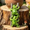 Tree Trunk Garden Decor Funny Frog Statue Cute 2 Frogs Climbing Ladder Figurine Resin Animal Flower Pot Sculpture Plant Decoration for Balcony