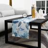 Blue Coral Sea Turtle Linen Table Runner Dresser Scarves Table Decor Washable Kitchen Dining Table Runner Holiday Party Decor