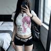 2000s Clothes Y2k Kitty 90s Clothes Vintage Kpop Shoujo Girl Style Crop Top Women T Shirt for Women Kawaii Clothing Female Goth