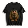 Funny Furry Gentleman Monster Graphic Casual Top Pure Cotton T-shirt