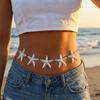 Gold Color Starfish Waist Chain Vacation Style Beads Belly Chain Sea Star Waist Chain  Girls