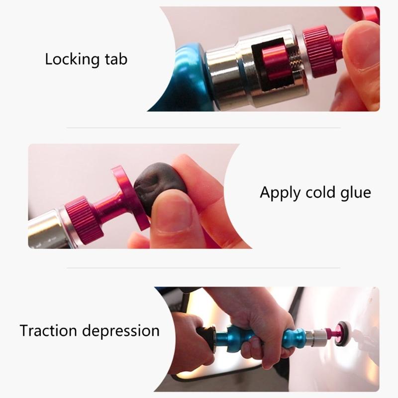 5 Stück Abschließbarer Abzieher Automobil Dellen Reparaturwerkzeug Dichtung Aluminium Verdickte Ziehplatte Dellen Reparatur Zubehör