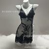 Large size sex underwear sexy water-soluble flower halter sling lace perspective thin hollow 0
