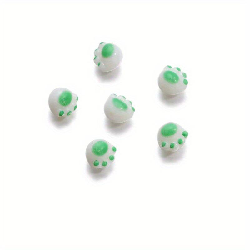 Acrylic Carbon Burned Cat Paw Print Beads for DIY Jewelry & Accessories.