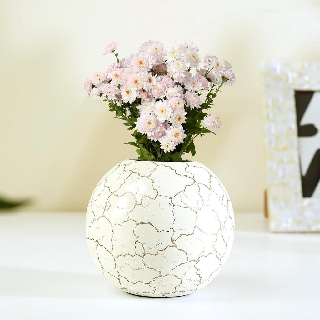 Vază sferă metalică pentru decor acasă|Ghiveci rotund pentru dormitor, sufragerie, birou, nuntă|Aranjament floral pentru ziua de naștere, aniversare, festival|