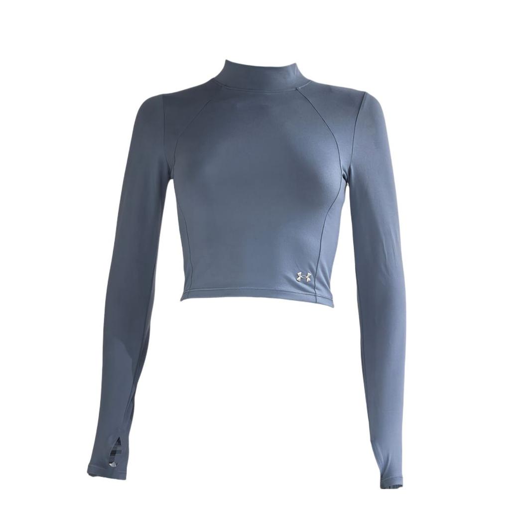 Under Armour Sports Training High Neck Short Slim Fit Long Sleeve T-Shirt Women Tops 1379967-767