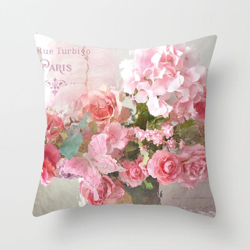 Flower Pattern Decorative Sofa Cushion Cover Pillow Pillowcase Throw Pillows Home Decor Pillowcove Pink