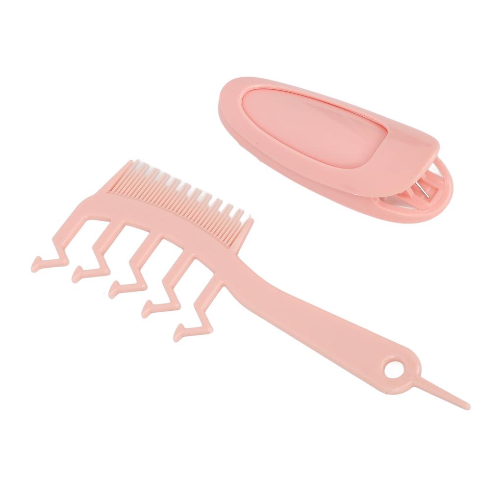 Hair Slit Comb Z Shape Ergonomic Handle Lightweight Portable Artifact Detangling Comb Hair Tool Set