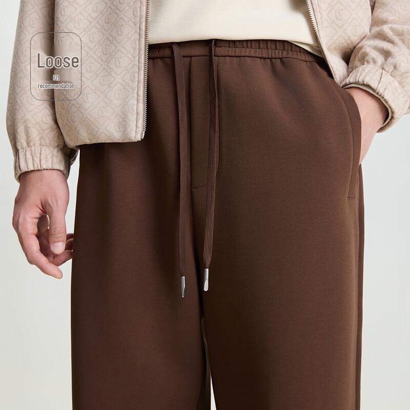Cabbeen Heavyweight Air-Layer Knitted Casual Pants