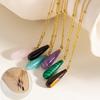 Natural Waterdrop Pendant Necklace Creative Women Choker Fashion Colorful Stone Necklace  Women