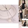 Stylish Elegant Star Pendant Sweater Necklace For Women With Pearl Tassel Accents