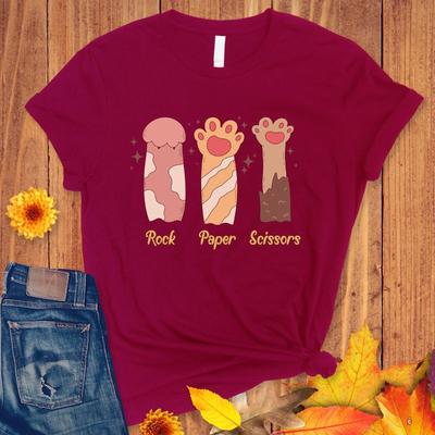 Funny Cat Lover Gift, Rock Paper Scissors Cat Paw Shirt, Gift for Cat Lovers