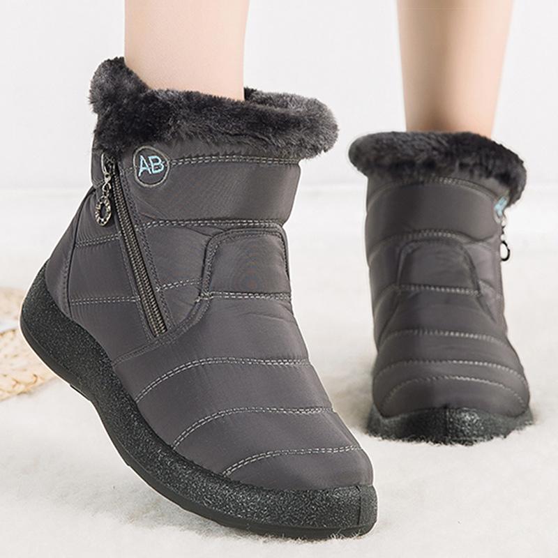 Women'S Boots Keep Warm Ankle Boots Fur Winter Shoes Woman Waterproof Snow Boots Winter Botas Mujer Comfortable Black Footwear
